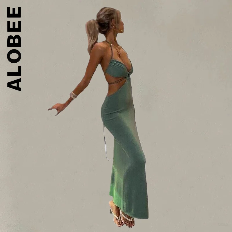 

Платье-Макси женское Бандажное с открытой спиной, без рукавов