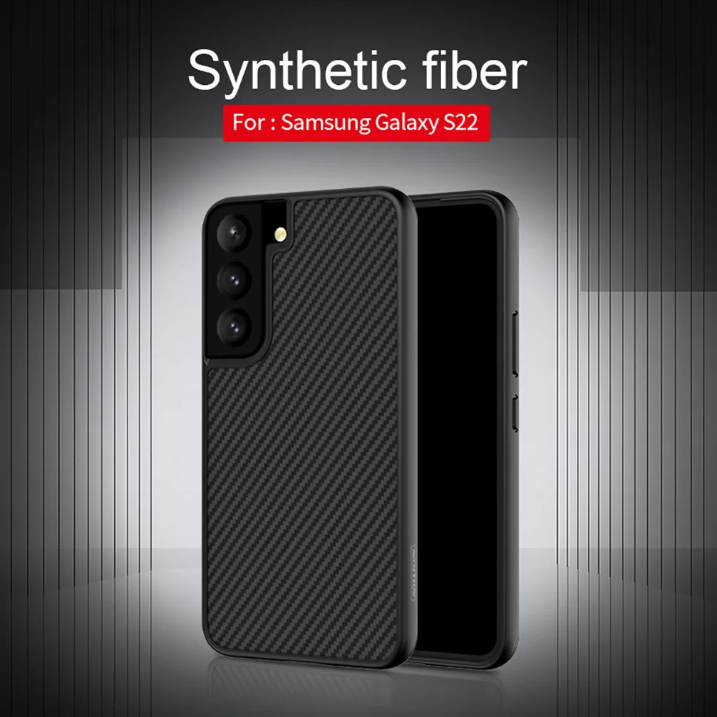 For Samsung Galaxy S22 Case NILLKIN Synthetic Carbon Fiber Case TPU+PC Hard Plastic Back Cover For Samsung S22+ Plus Cover