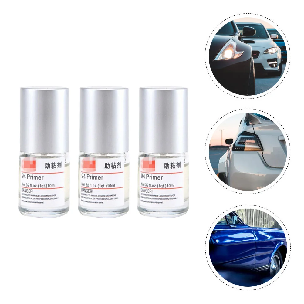 

3 Bottles Automotive Adhesion Promoter Double-sided Adhesive Tape Primer Car Tiny Cars Accessories Small Refit Portable
