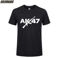 ak 47 gun graphic funny printed t shirt streetwear hipster mens clothing video games 100 cotton t shirts homme plus size