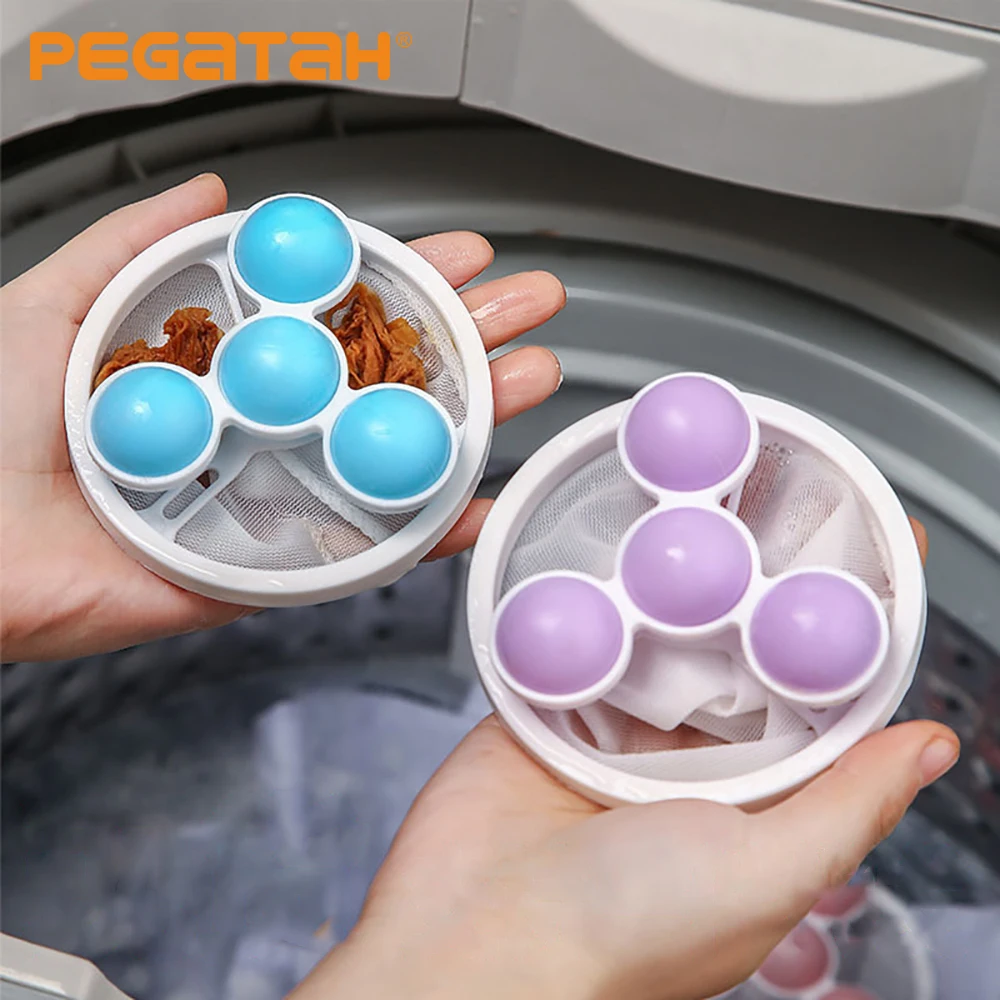 

Hair Filtering Mesh Removal Washing Machine Pet Fur Hair Removal Trap Reusable Mesh Dirty Collection Bag Cleaning Ball