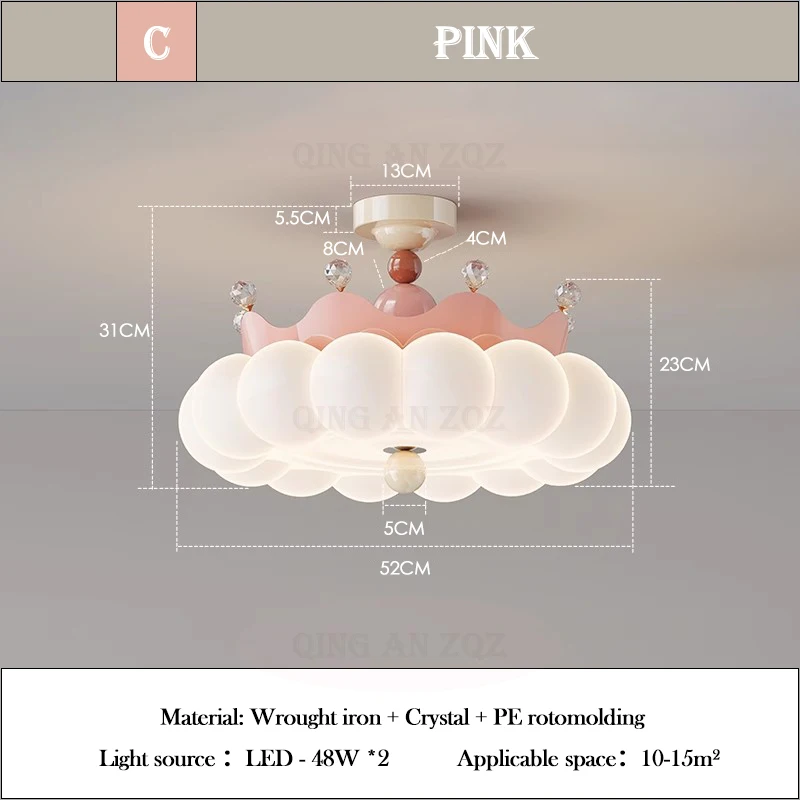 

Люстры Crown Cloud, кремовые, кованое железо, светодиодные