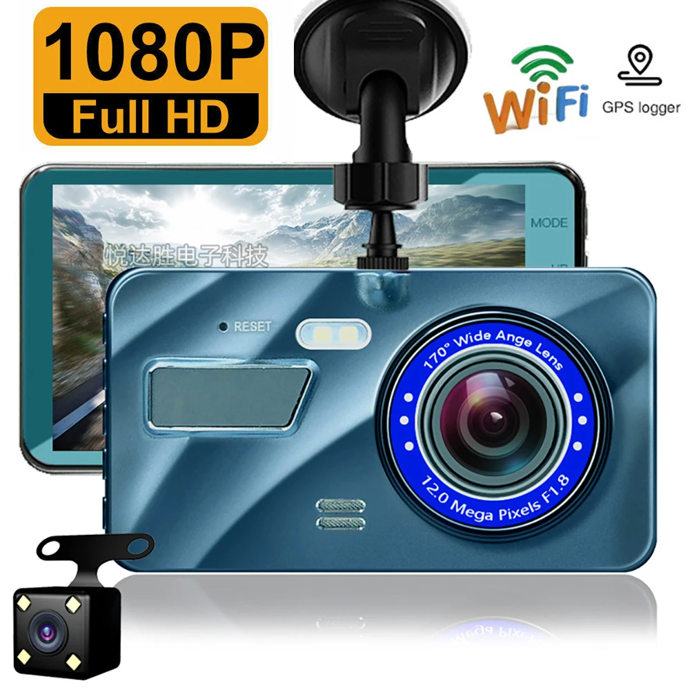 Car DVR WiFi Dash Cam Full HD 1080P Rear View Vehicle Camera Video Recorder Car Accessories Black Box Dashcam Auto GPS Logger