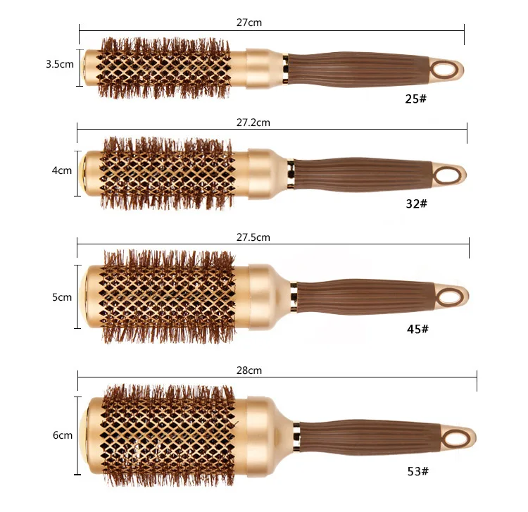 4 Size Hair Brush Anti-static High Temperature Resistant Round Barrel Hair Comb Drying Curling Barber Accessories DIY Home images - 6