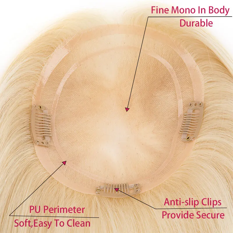 Тонкая моно с полимерным покрытием базовые волосы для женщин 5 5x6 дюймов