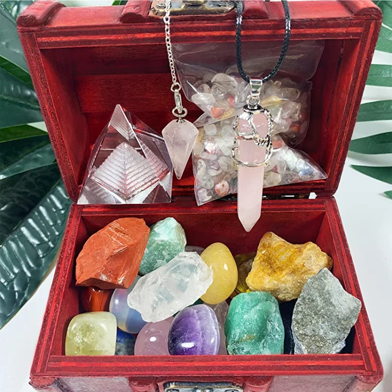 

25 Natural Crystals and Healing Stones Set Balance Stone Spiritual Astrology Yoga Energy Chakra Reiki Healing Crystals Stone