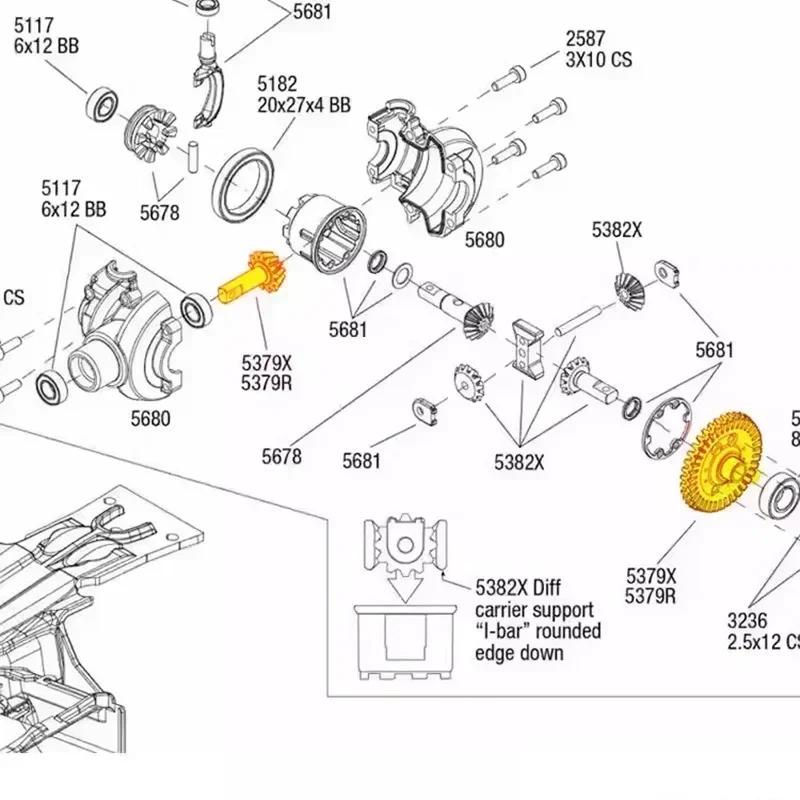 37T 13T стальной набор дифференциала кольцевая шестерня 5379X 5679R для Trxs Summit E-Revo 1/10