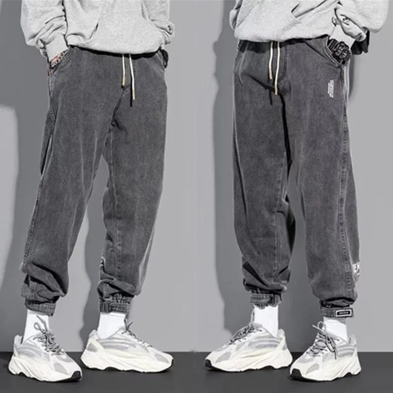 Jeans Men's Summer Tide Brand Loose Spring and Autumn Men's New 2022 Beam Feet Nine Points Workwear Casual Long Pants