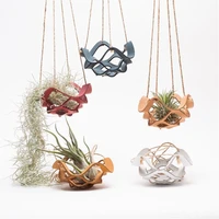 multi layer leather flower pot net pocket hanging basket indoor hanging potted plants flowers gardening decoration