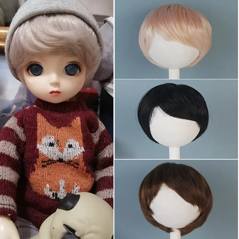 

Шарнирная кукла SD парик 6 точек 16,5-17,5 см окружность головы прямые короткие волосы высокотемпературные волосы Многоцветный парик для куклы