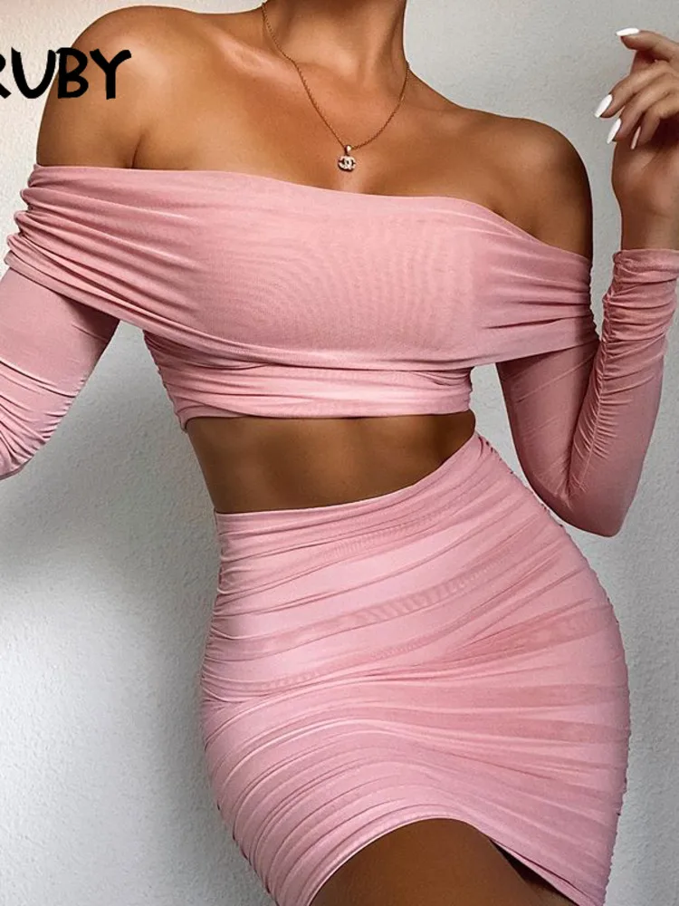 

Сетчатый клубный комплект DGIRL из двух предметов, привлекательный летний топ с вырезом лодочкой и открытыми плечами, модель 2020 года