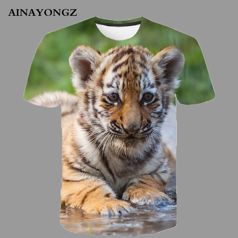 2022 New Tiger Graphic T Shirt Men Summer Casual Fashion O-neck Print Tees Tops Hipster Animal Pattern Short Sleeve Tshirts 4XL