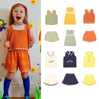 kids girls sets 2022 summer kp knit toddler baby boys t shirt and bloomers skirts suits fashion cotton children casual outfuit