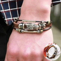 parataxis dragon multilayer male bracelet accessoires leather tibetan silver