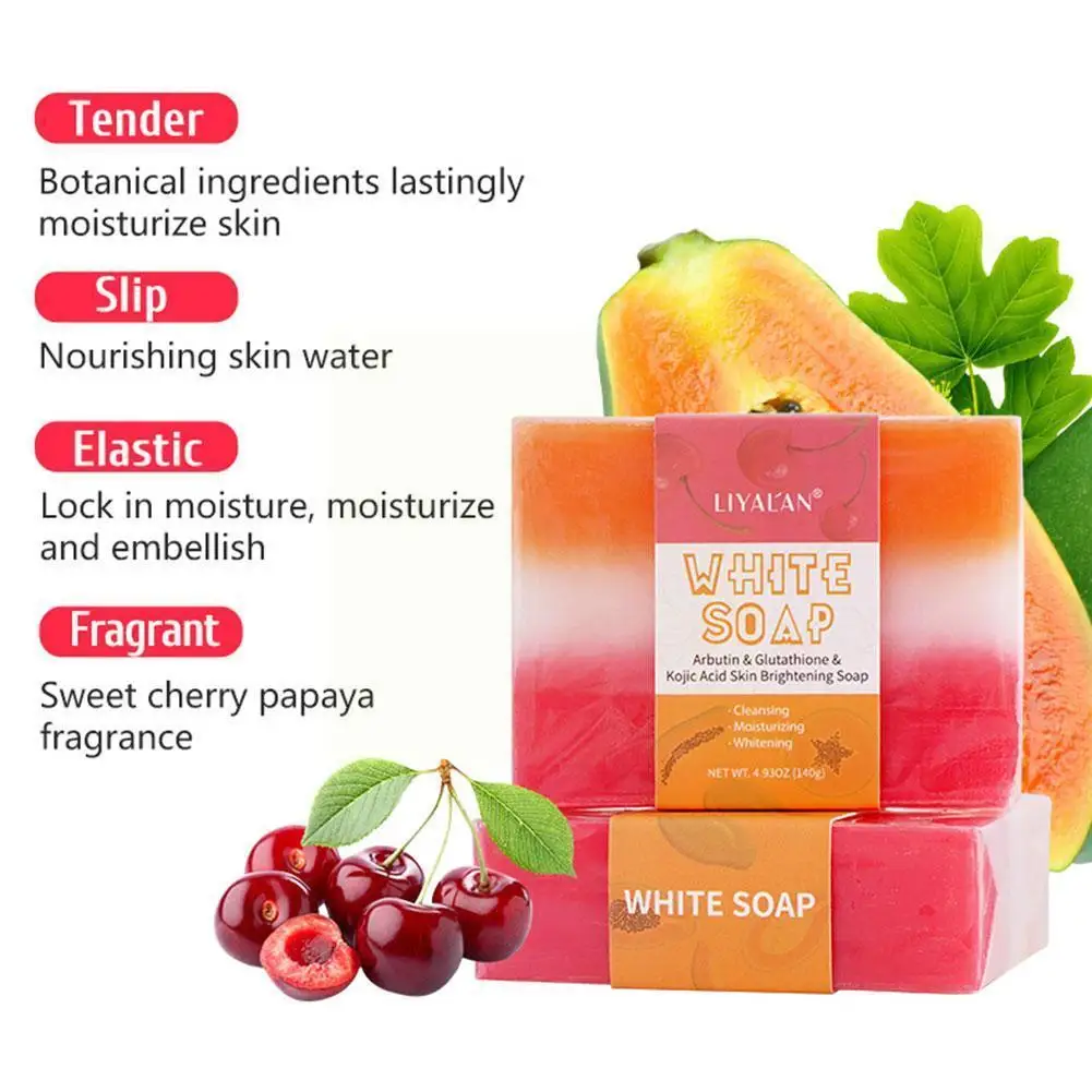 

Papaya Handmade Soap Kojic Acid Body Gentle Cleaning Moisturizing Brighten 140g Skin Prevent Mites Acne Whitening Anti Z8o1