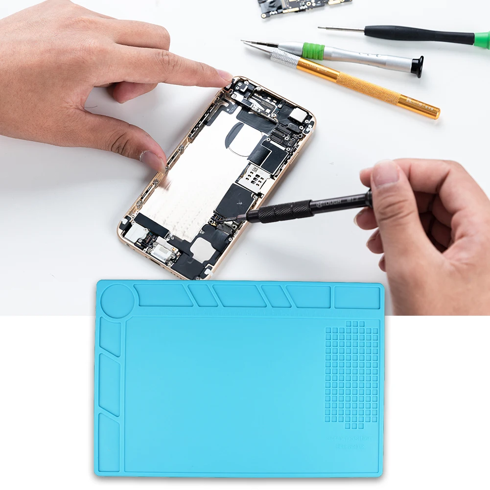 

34*23*3.5cm Heat Insulation Soldering Mat Heat-Resistant Pad Phone Computer Repair Tool Soldering Maintenance Platform Desk Mat