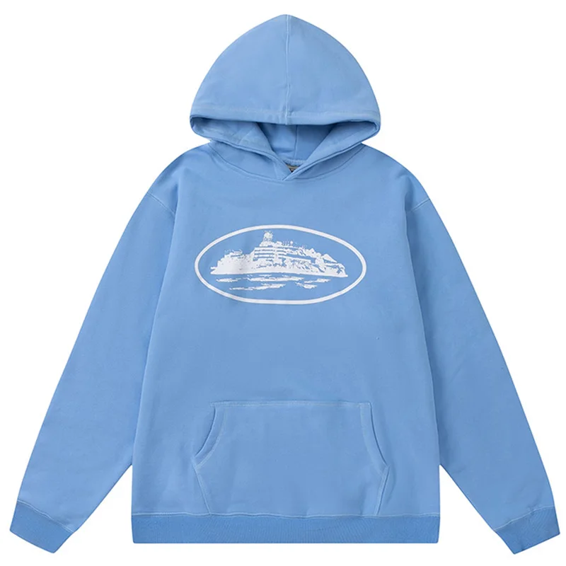 

Men's Hoodies Sweatshirts Sailing Pattern Print Streetwear Hip Hop Oversized Harajuku Cotton Black Blue Pullover Couple Clothing