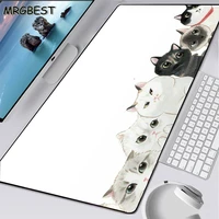 mrgbest 900x400x3cm xxl large gaming mouse pad with cute cat mousepad lockedge keyboard desktop mat cs go lol dota