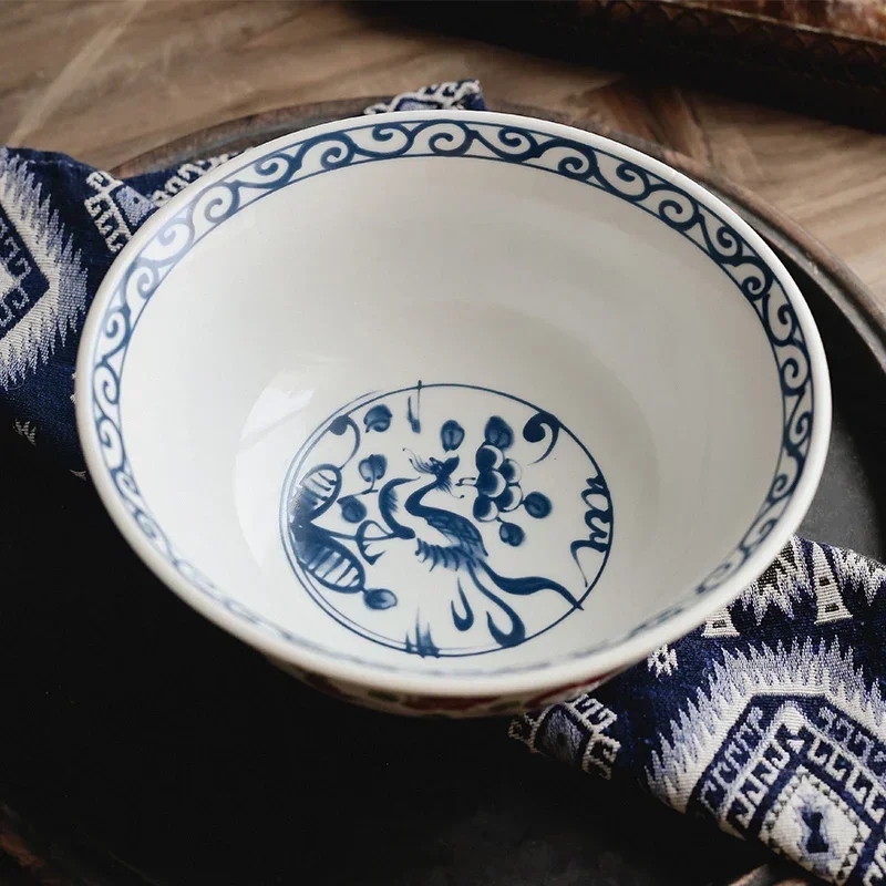 Миска для лапши 7 дюймов в японском стиле керамическая посуда большая Бытовая