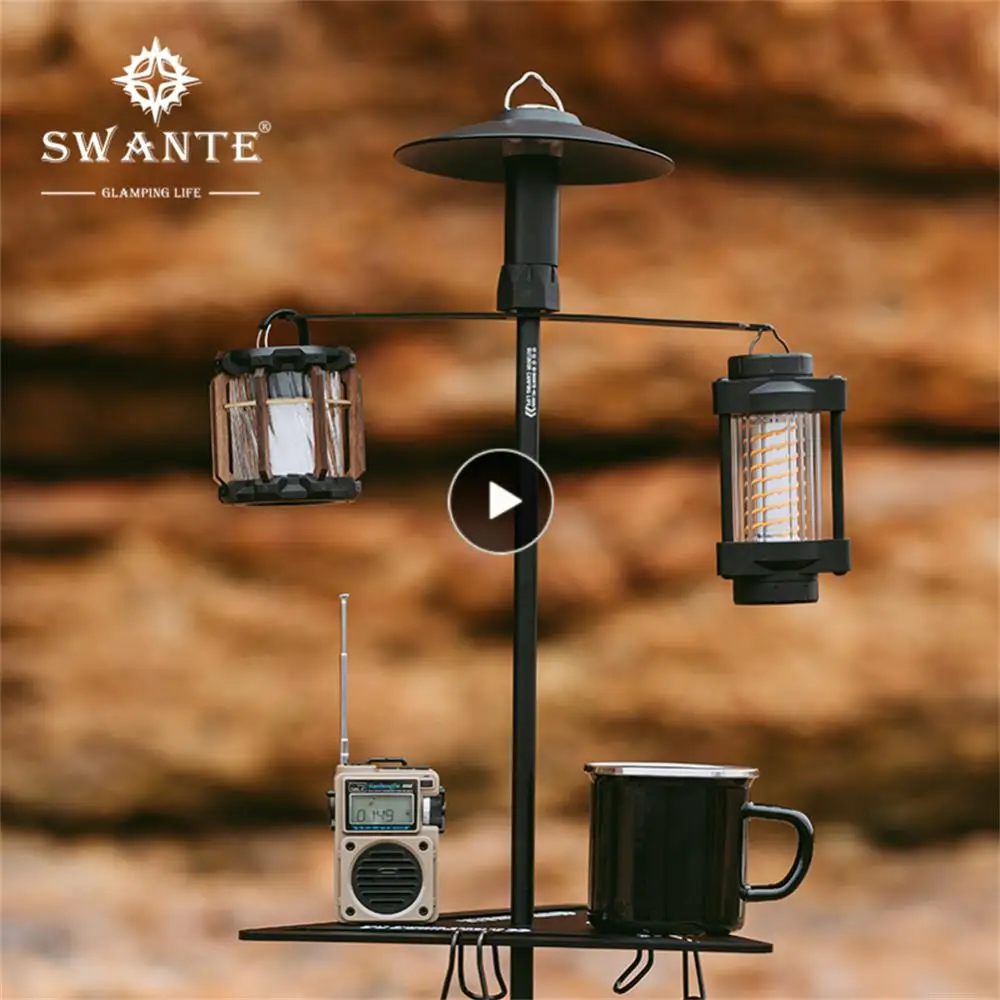 

Convenient Outdoor Light Rack Blacking Style Aluminum Alloy Camping Light Pole Equipped Storage Bag Diy Accessories