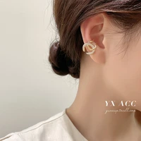 korean new design fashion jewelry single exquisite zircon letter c cross ear bone clip elegant womens daily work accessories