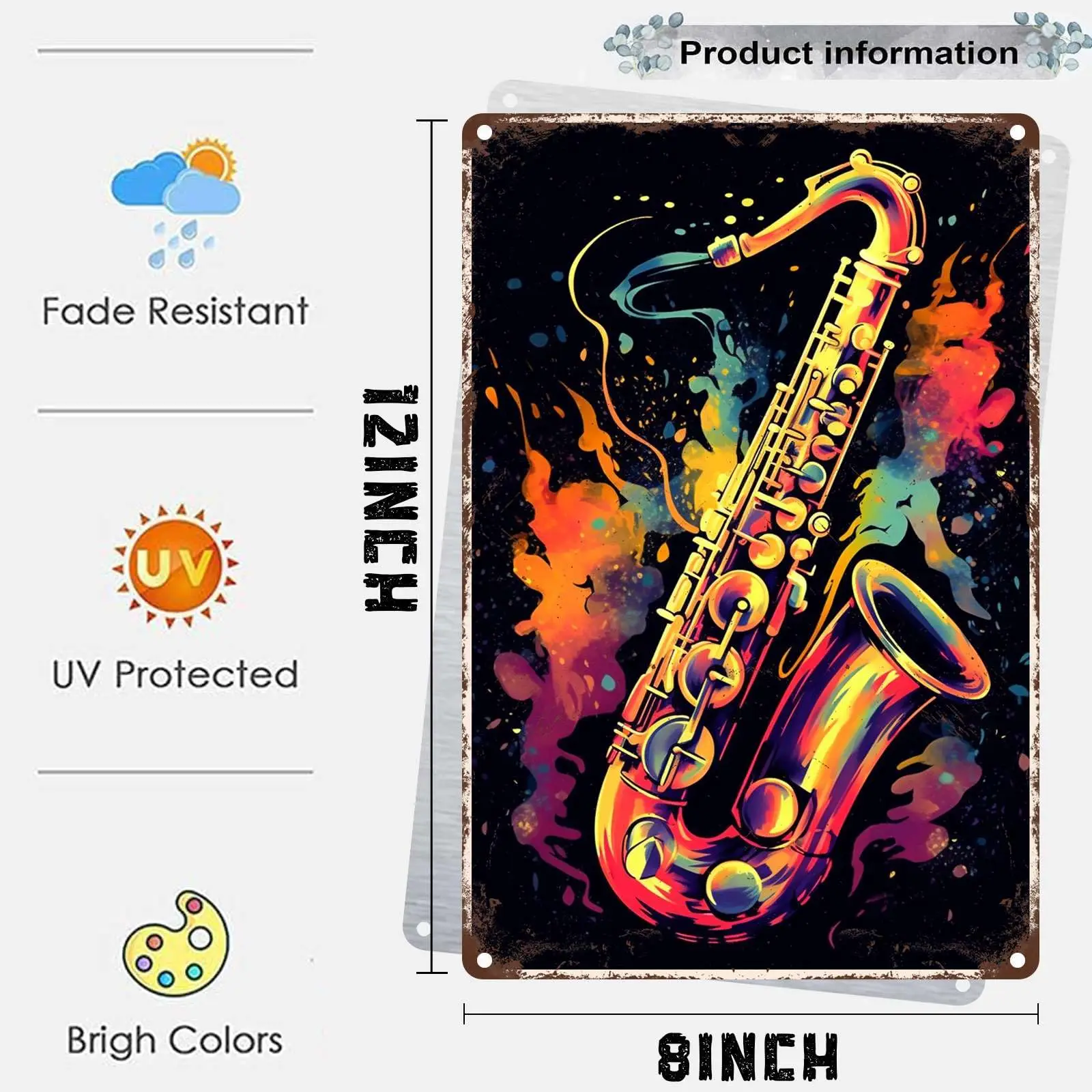 FLFGIDD алюминиевое настенное художественное украшение акварель музыка настенная