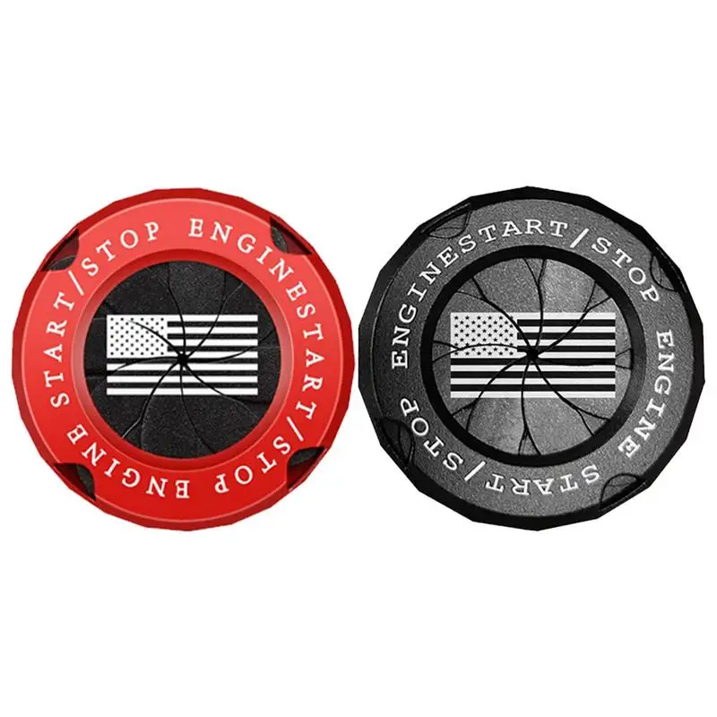 

Крышка кнопки запуска двигателя, крышка кнопки запуска и остановки вращающегося зажигания, Универсальная автомобильная лампа с рисунком американского флага
