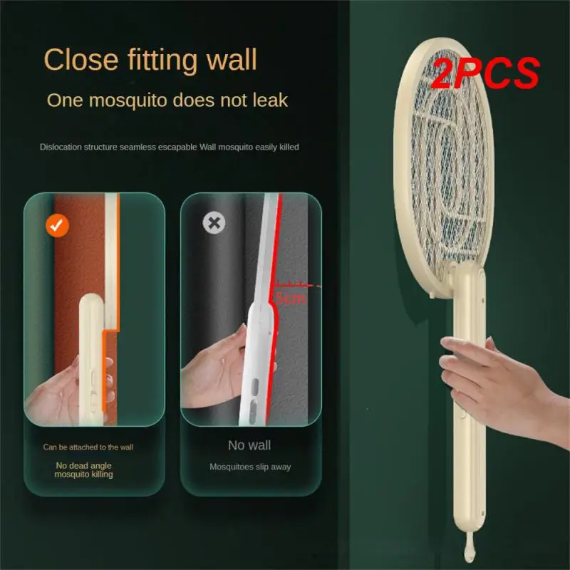 

2PCS Portable Usb Rechargeable Electric Mosquito Wall Mounted Killer Mosquito Light Trap Electric Mosquito Swatter Handheld
