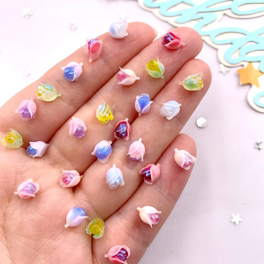 

Мини-цветы розы из смолы Toiewy, 100 шт.