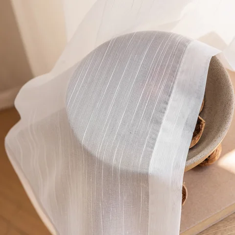 NORNE-Декоративная полупрозрачная белая занавеска из тюля, гостиная, вуаль для спальни, кухонные драпировки, выполненные на заказ