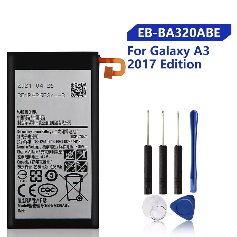 

Replacement Battery For Samsung Galaxy A3 2017 A320 2017 Edition Rechargeable Phone Battery EB-BA320ABE 2350mAh