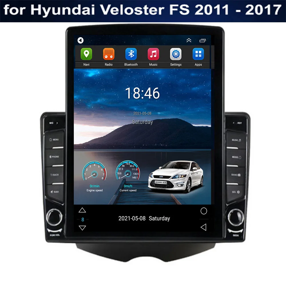 

8G+128G Car Radio GPS Android 12 Audio Multimedia Player 2 Din For Hyundai Veloster FS 2011 - 2050 Tesla Style Carplay Auto BT
