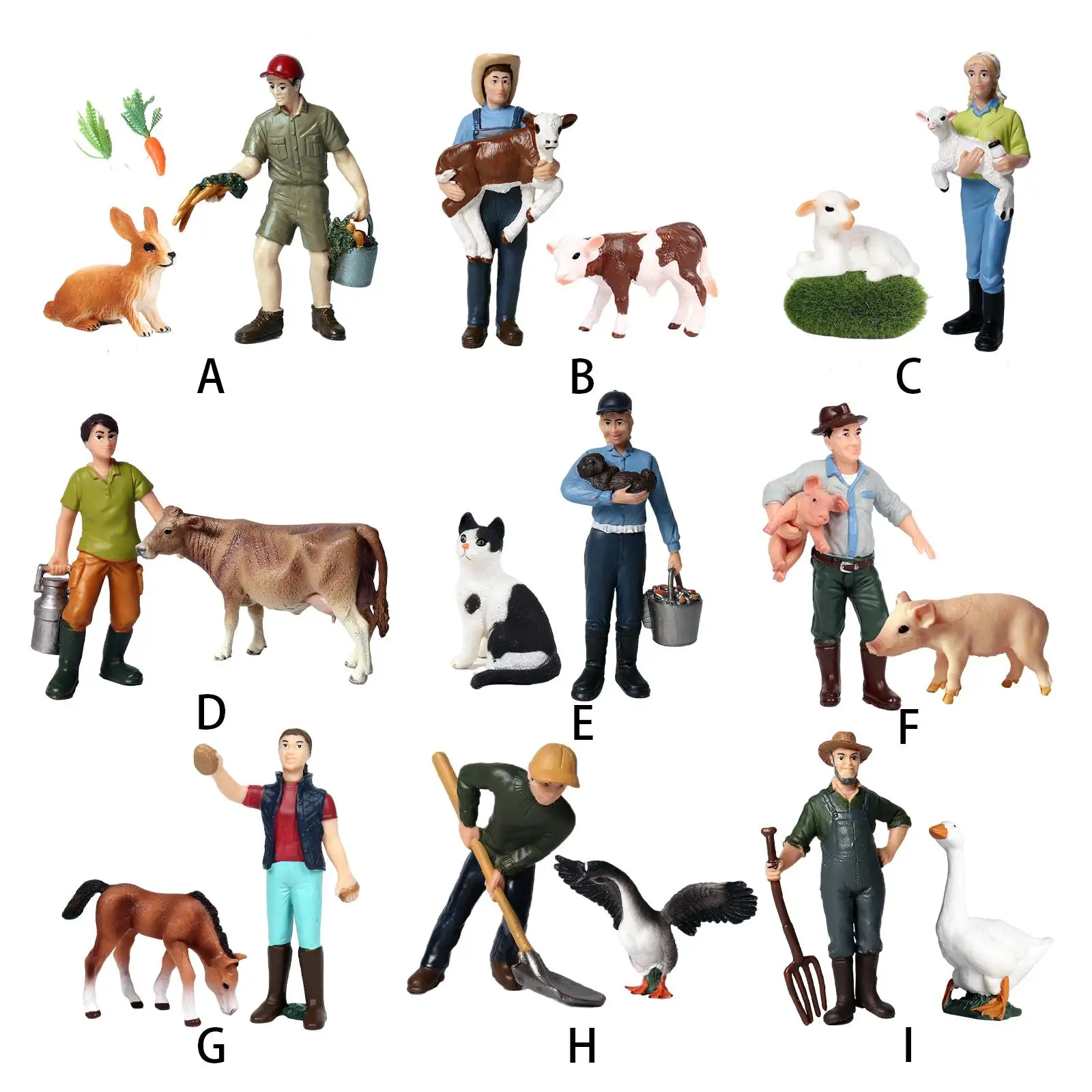 

Реалистичная ферма, искусственная игрушка, фермер, владелец, микроландшафт, Ранние развивающие игрушки, коллекционные модели, фигурки для м...