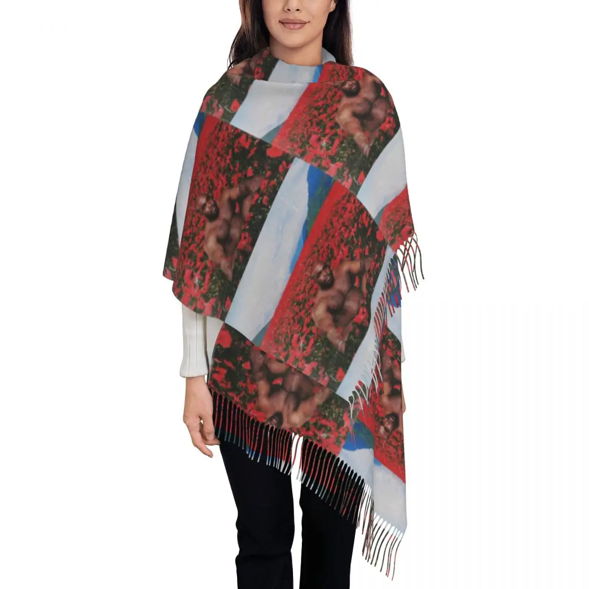 Барри Вуд на цветочном Поле шарф кисточки шарфы для женщин мягкие теплые шали и