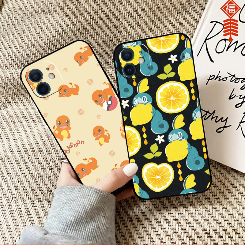 

Pikachu Squirtle Pokemon Phone Case For Funda iPhone 13 12 11 Pro Max Mini X XR XS Max SE 2020 6 6s 7 8 Plus Funda Celular