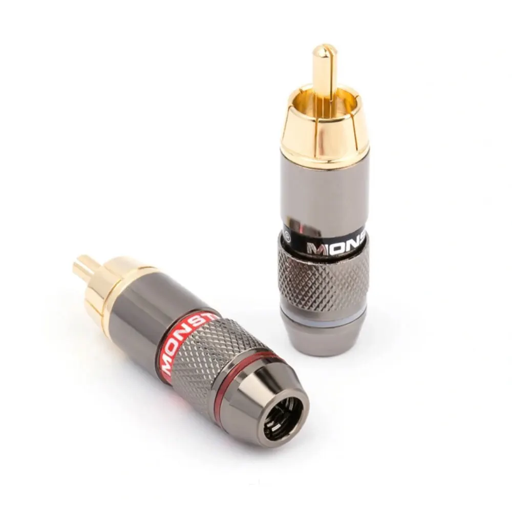 Musical Sound 2/8/24PCS RCA Connector Plug HiFi 24K Gold Plated RCA Connector Jack Adapter for 8mm Audio And Video Speaker Cable images - 6
