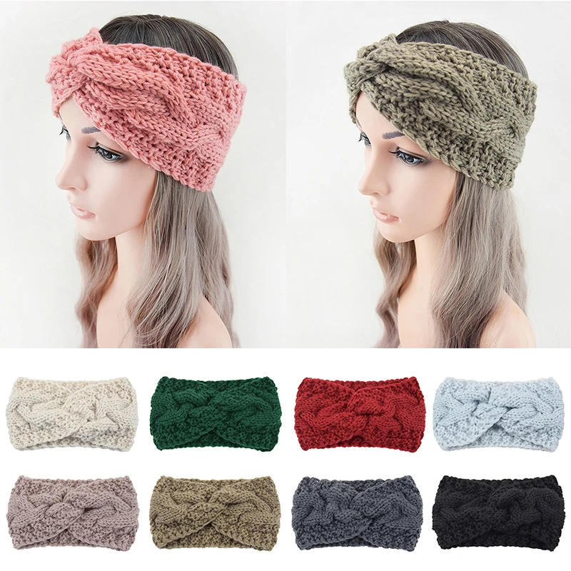 

New Women Winter Warm Headband Woolen Knitting Headbands Wool Knitted Elastic Headband Headwear Girls Hair Band Hair Accessories