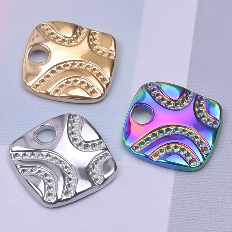 

6/12pcs Creative Hip-Hop Rock Geometric Square Charm Pendant For Jewelry Making DIY Handmade Bracelet Earrings Jewelry 3 Color