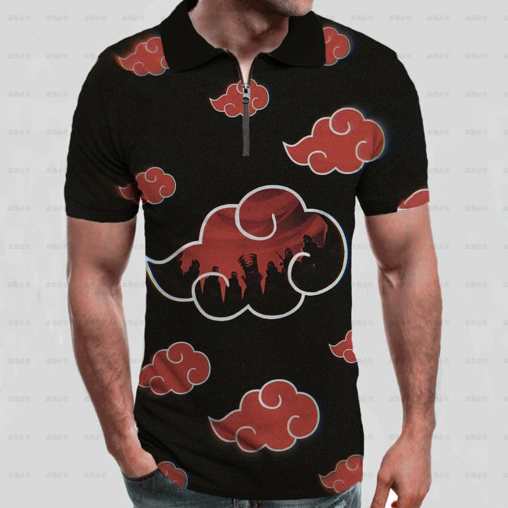 

Мужская Повседневная рубашка-поло с коротким рукавом, на молнии