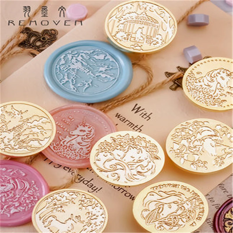 

Рождественский Единорог лес олень восковая печать сделай сам на заказ на удачу печатные штампы уплотнения изготовление открыток хобби Сва...