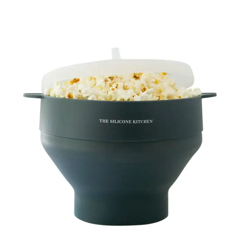 

Microwave Popcorn Maker | Collapsible Bowl | Non-Toxic | BPA Free | Dishwasher Safe - Dark Blue Popcorn machine Popcorn maker