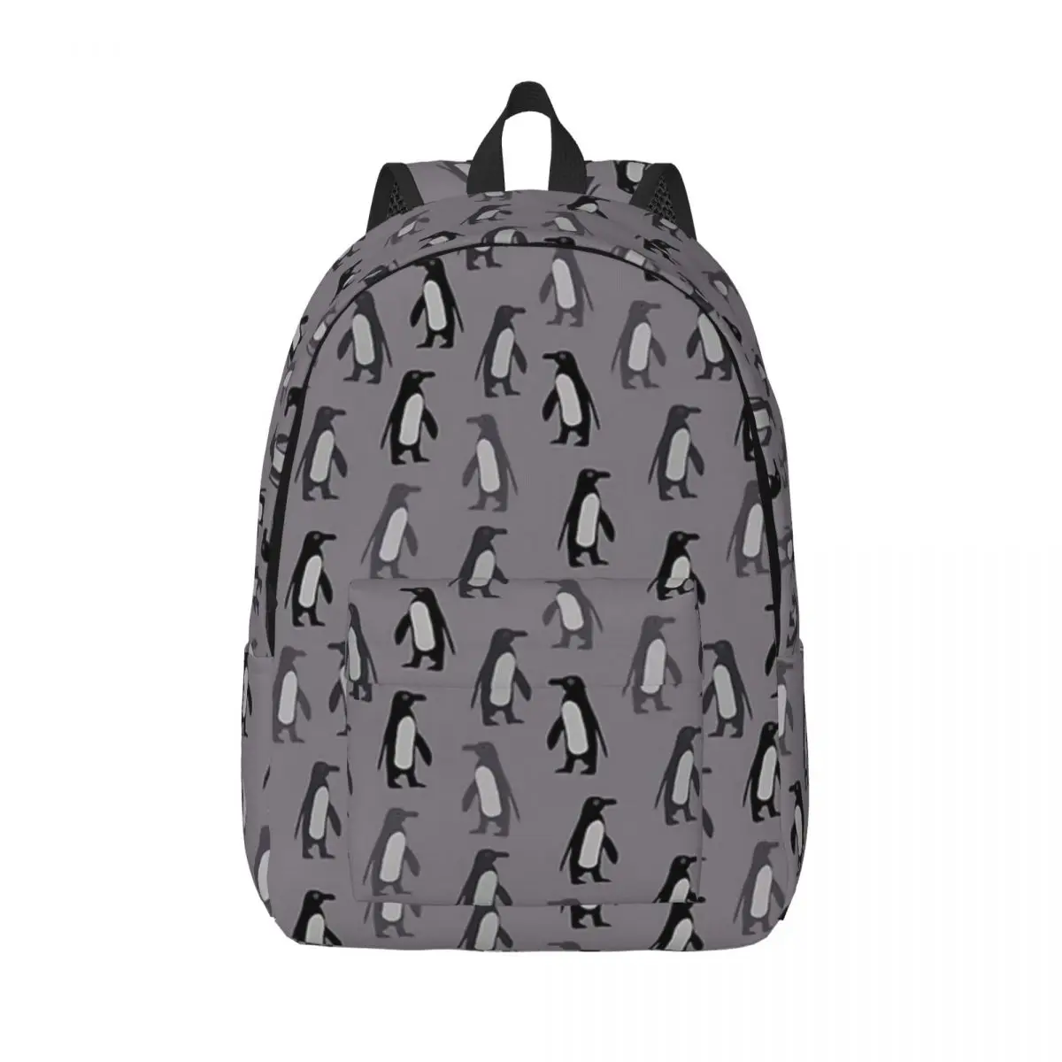 

Penguins In Grey Woman Small Backpack Boys Girls Bookbag Waterproof Shoulder Bag Portability Laptop Rucksack Students School Bag