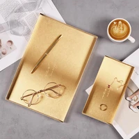 gold geometry stainless steel storage tray box dinner plate nordic porch sundry arrangement cosmetic rolling tray set kitchen