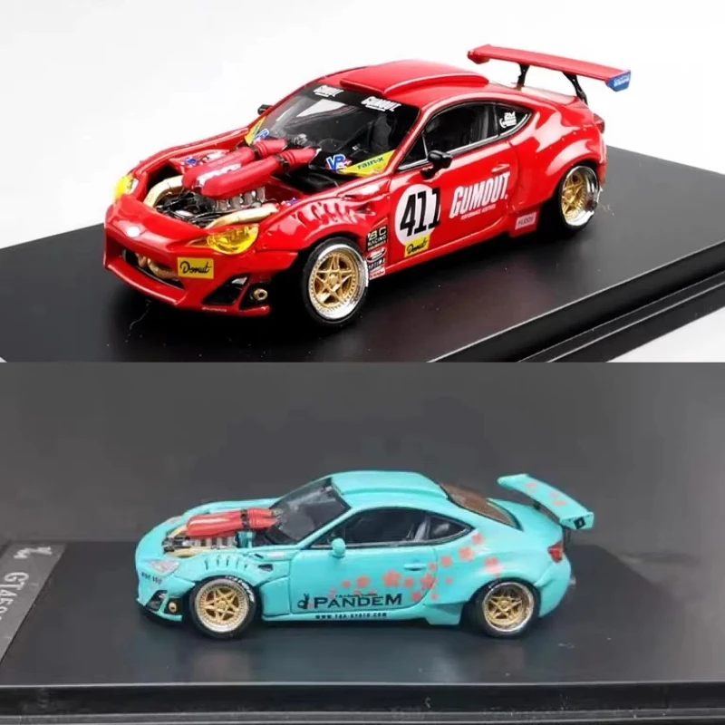 GUMOUT 86 подтяжка лица 458 4586GT HKM 1/64 модель автомобиля из сплава Sakura Blue DCM