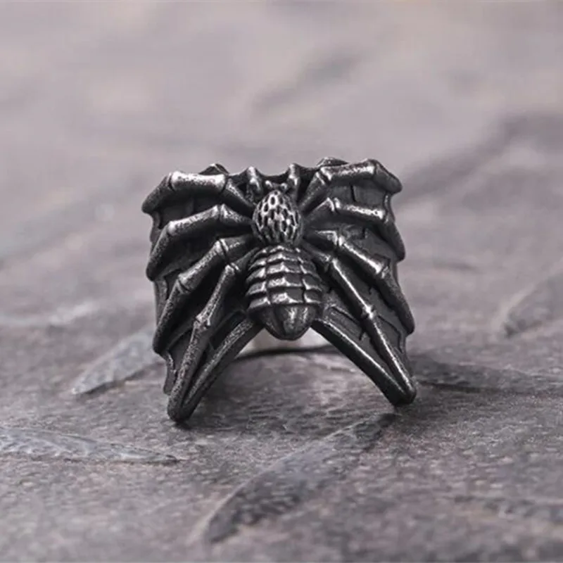 

New Gothic Punk Style Spider Metal Copper Animal Ring Opening Adjustable Jewelry for Women Men Biker Accessory Wholesale