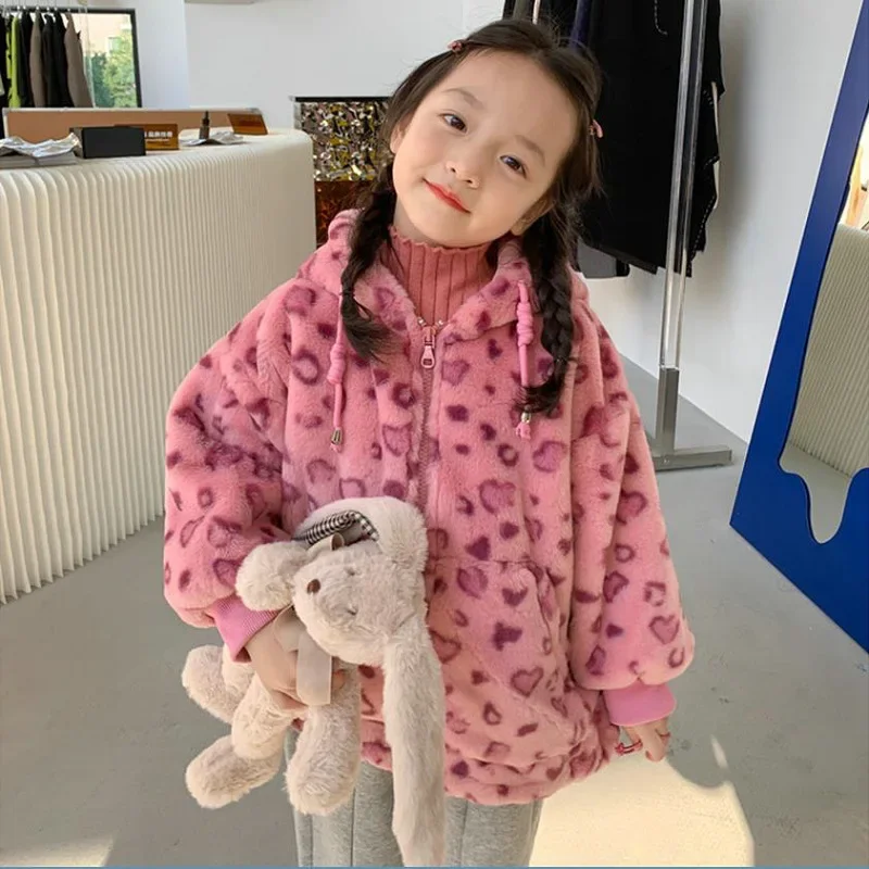 Верхняя одежда для девочек плотный топ из хлопка с капюшоном и имитацией