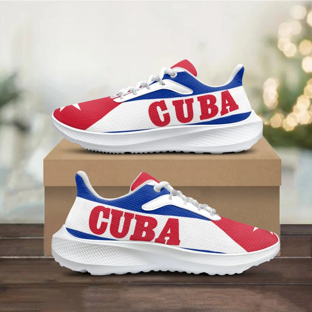 

Women's Sneakers Cuba Flags Art Design Running Shoes for Ladies Non-Slip Breathable Flats Tennis Shoes Footwear Print On Demand