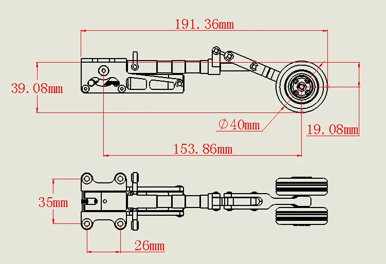JP Hobby Nose и основные антивибрационные шасси Oleo Struts с колесами для