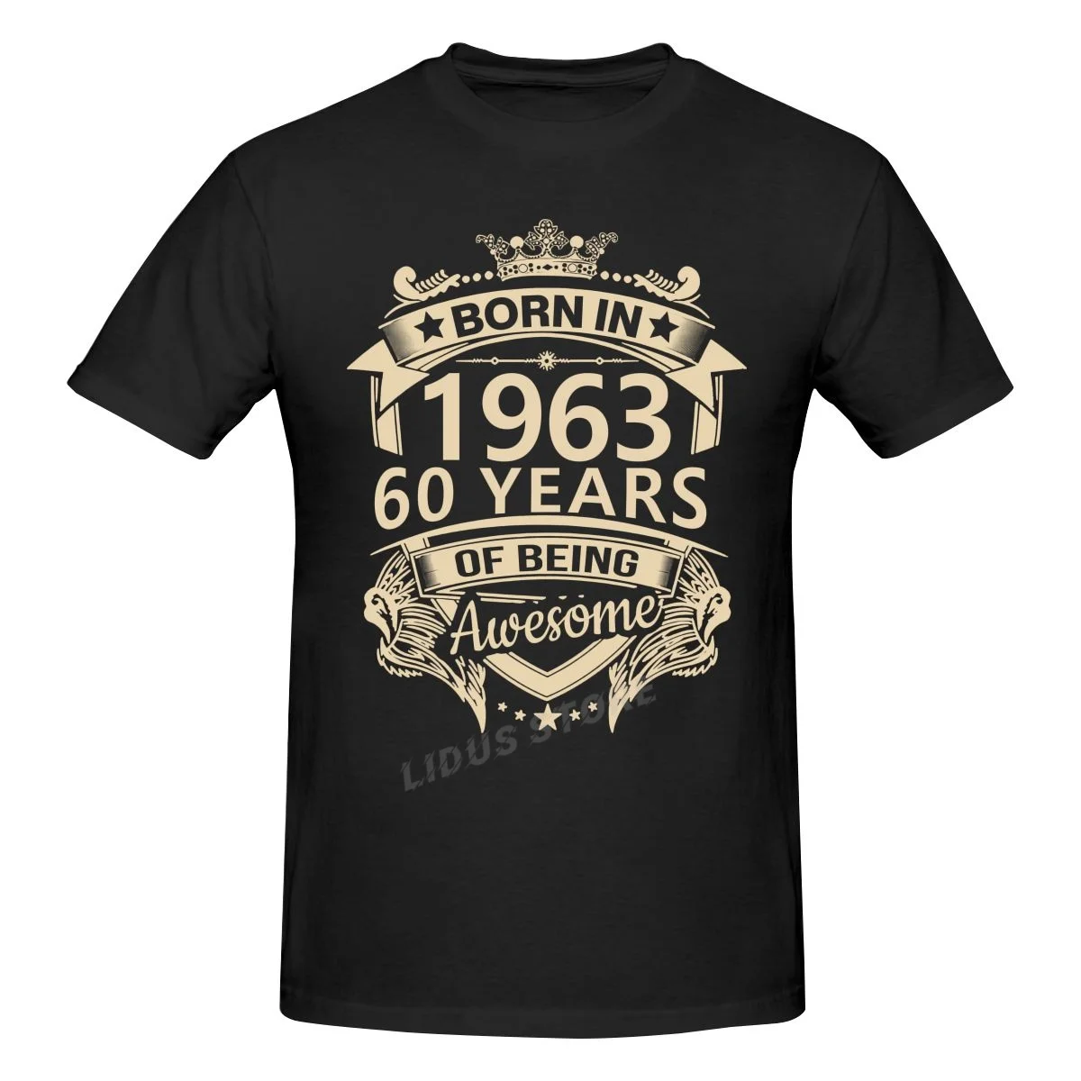 

Born In 1963 60 Years Of Being Awesome 60th Birthday Gift T shirt Harajuku Short Sleeve T-shirt 100% Cotton Graphics Tshirt Tops