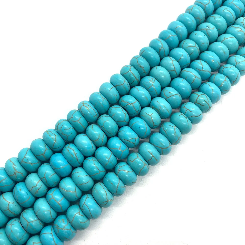 

Fashion Natural Stone Blue Abacus Beads 4-12mm Spaced Beads For Charm Jewelry DIY Making Necklace Bracelet Earring Accessories